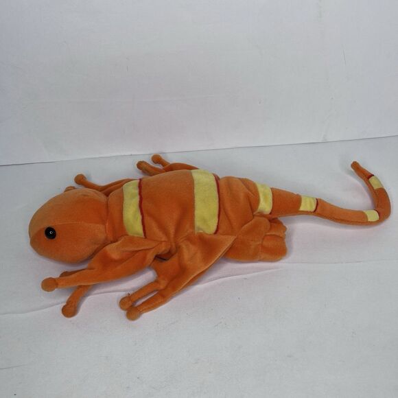 LOT Of 2 Caltoy Blue Orange Plush Pretend Play Iguana Lizard Hand Puppet - Picture 2 of 10